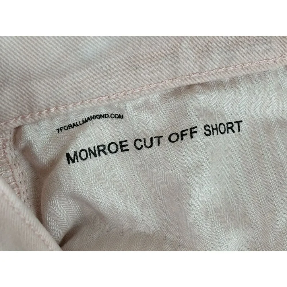 7 For All Mankind Monroe Cut Off Shorts Womens Size 30 Pink Tie Dye‎ High Rise